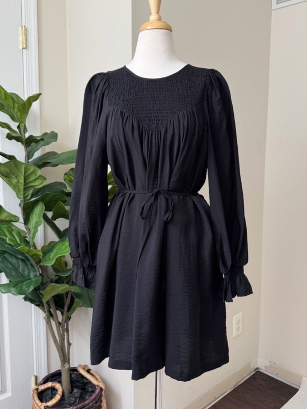 a new day Black Smocked Yoke Dress